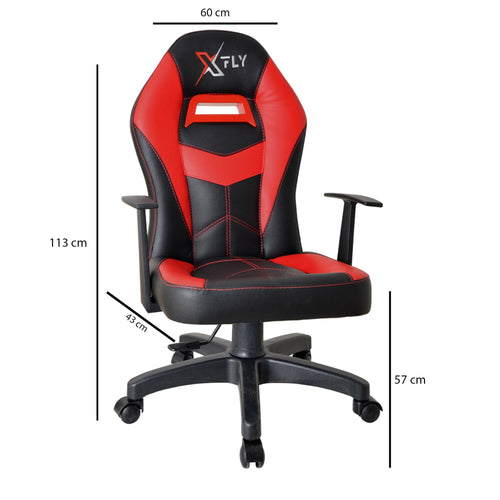 Sedia da gaming in ecopelle XFly Machete Rosso (1)