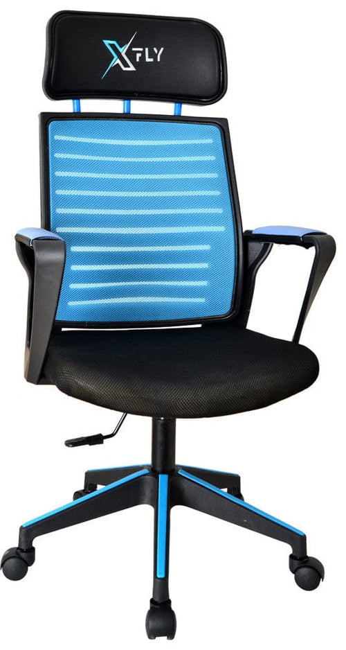 Sedia da gaming in ecopelle XFly Oyuncu Blu