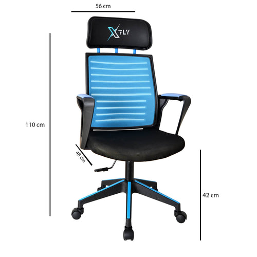 Sedia da gaming in ecopelle XFly Oyuncu Blu (1)