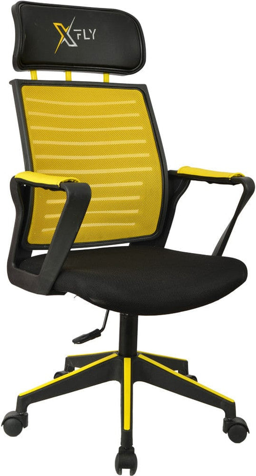 Sedia da gaming in ecopelle XFly Oyuncu Giallo