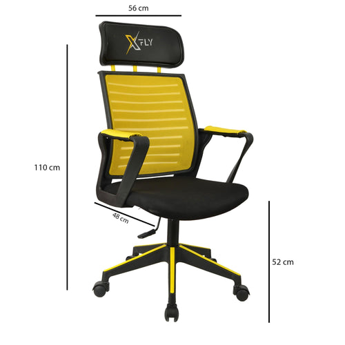 Sedia da gaming in ecopelle XFly Oyuncu Giallo (1)