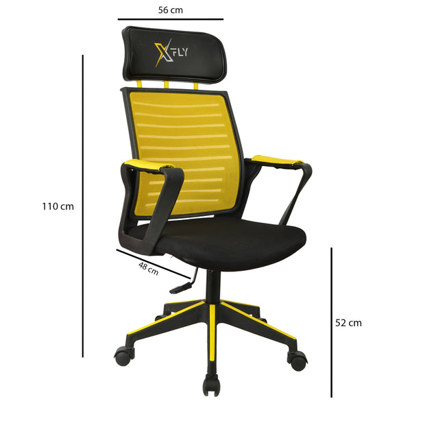 Sedia da gaming in ecopelle XFly Oyuncu Giallo (1)