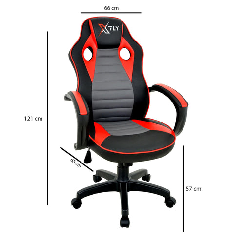 Sedia da gaming in ecopelle XFly Rosso (1)