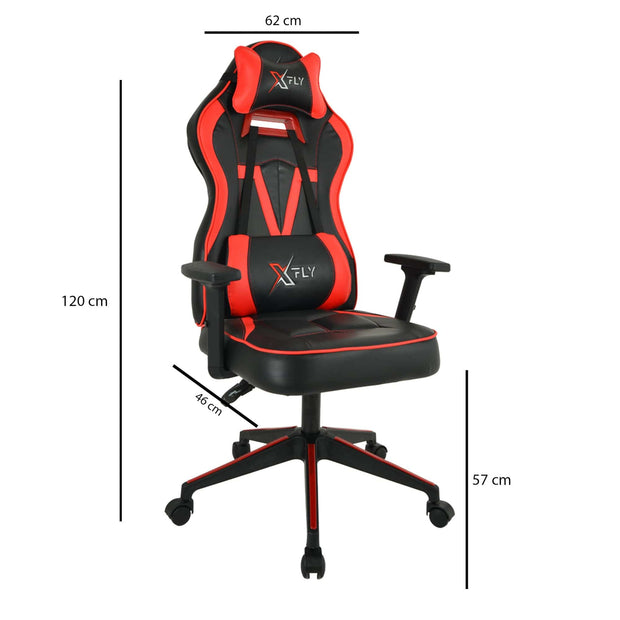 Sedia da gaming in ecopelle XFly Vendetta Rosso (1)