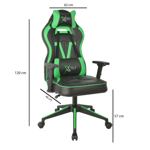 Sedia da gaming in ecopelle XFly Vendetta Verde (1)