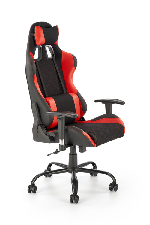 Sedia da gaming in tessuto Drake Rosso