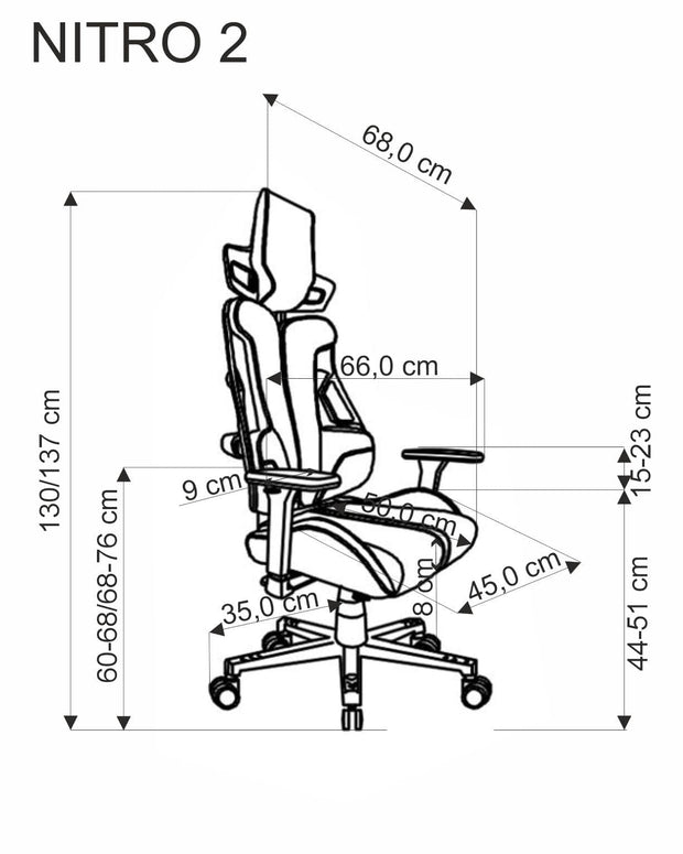 Sedia da gaming in tessuto Nitro 2 Rosso (6)