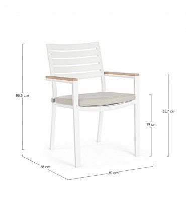Bizzotto Sedia da giardino Belmar Bianco