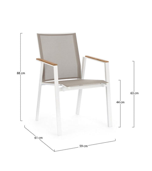 Bizzotto Sedia da giardino Cameron GK50 Bianco