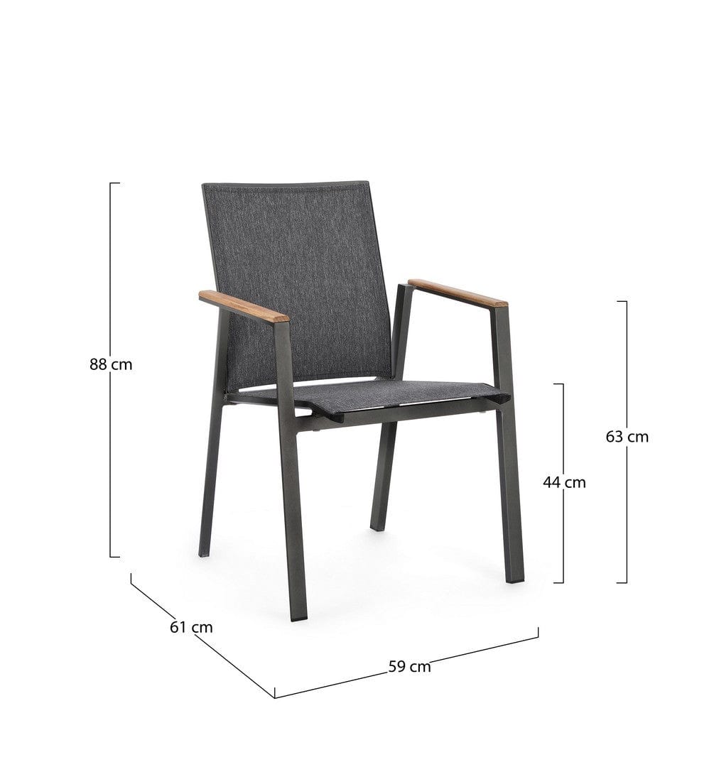 Bizzotto Sedia da giardino Cameron GK52 Antracite
