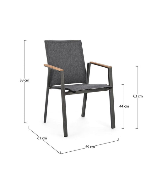 Bizzotto Sedia da giardino Cameron GK52 Antracite