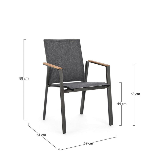 Bizzotto Sedia da giardino Cameron GK52 Antracite