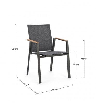 Bizzotto Sedia da giardino Cameron GK52 Antracite