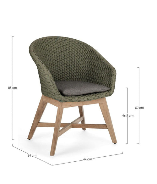 Bizzotto Sedia da giardino Coachella Verde