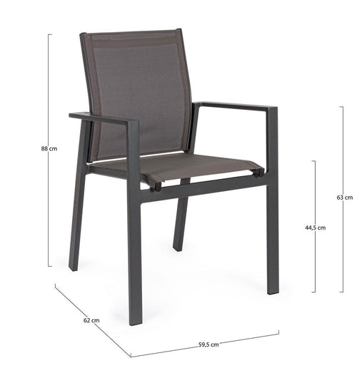 Bizzotto Sedia da giardino Crozet SJ61 Antracite