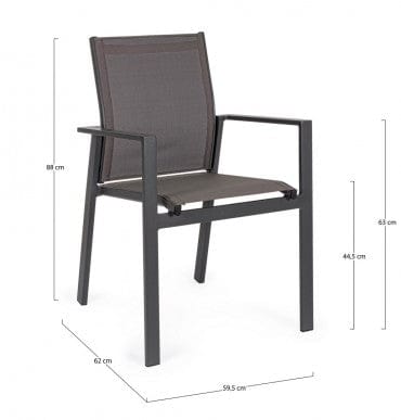 Bizzotto Sedia da giardino Crozet SJ61 Antracite