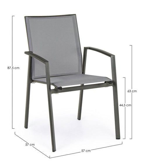 Bizzotto Sedia da giardino Cruise Antracite