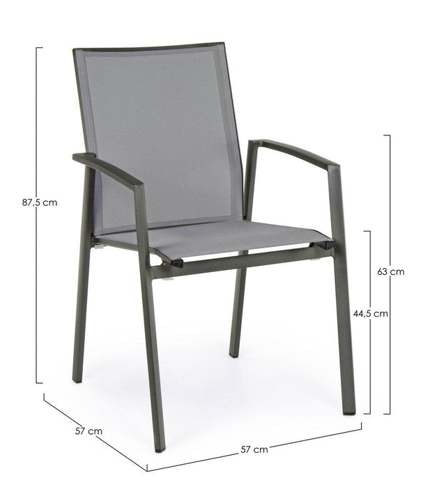 Bizzotto Sedia da giardino Cruise Antracite