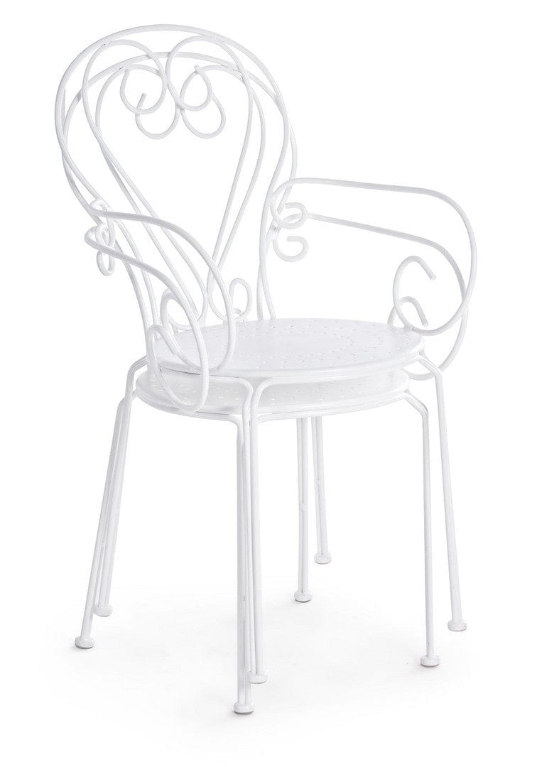 Bizzotto Sedia da giardino Etienne Bianco