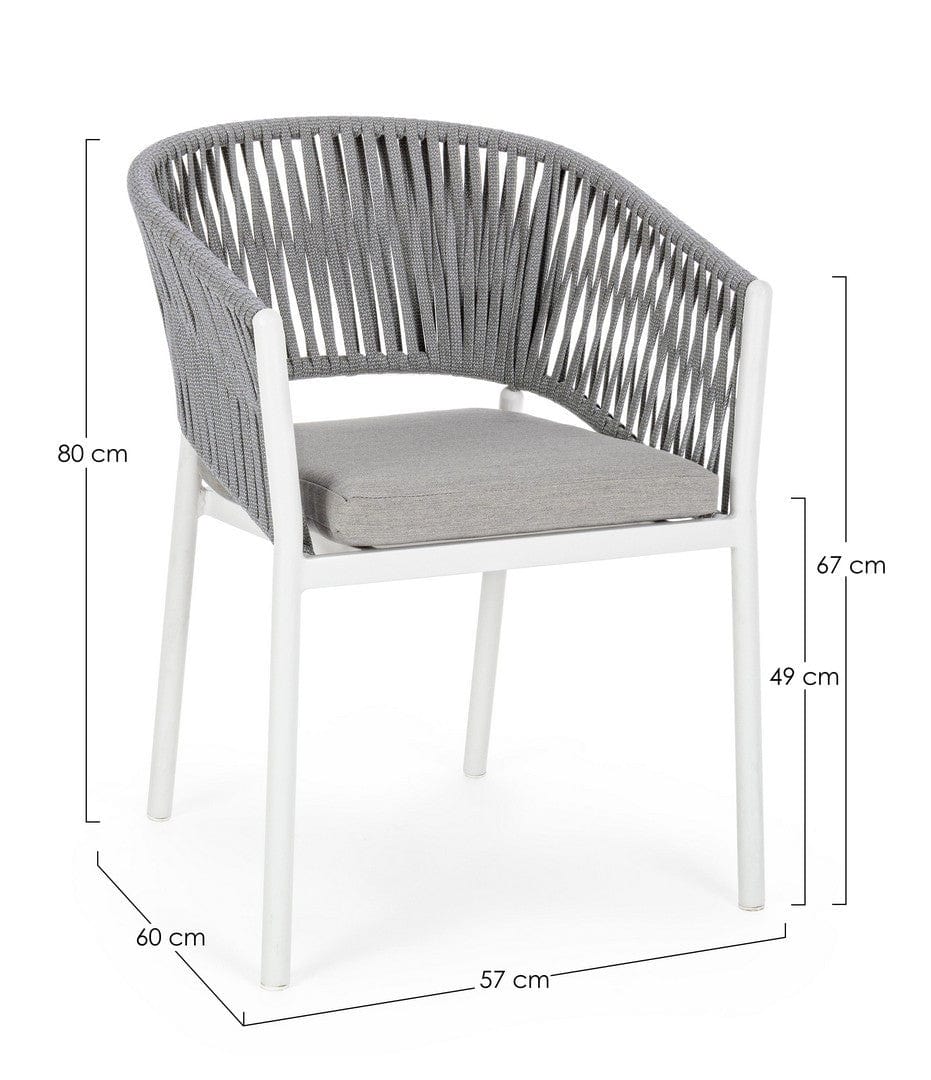Bizzotto Sedia da giardino Florencia WG20 Bianco