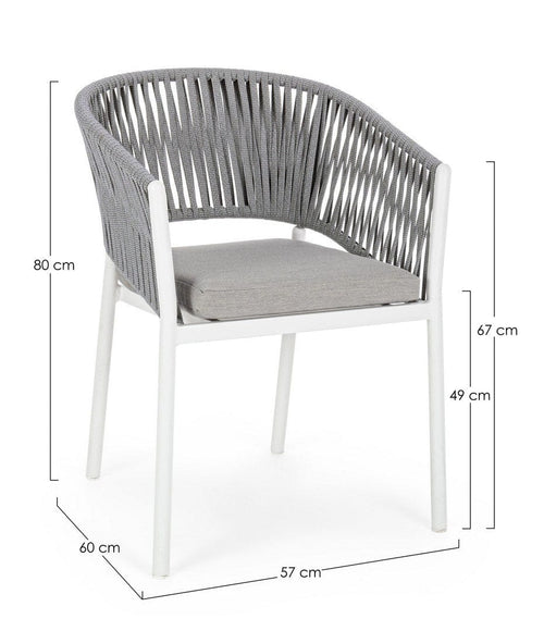 Bizzotto Sedia da giardino Florencia WG20 Bianco