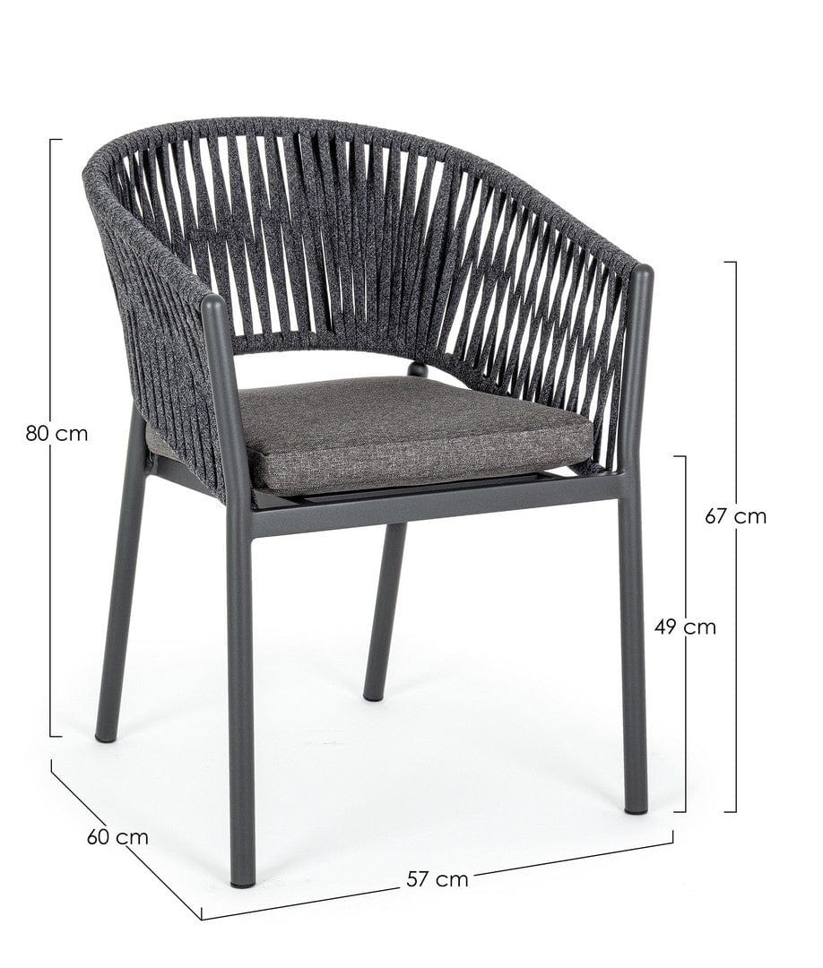 Bizzotto Sedia da giardino Florencia WG21 Antracite