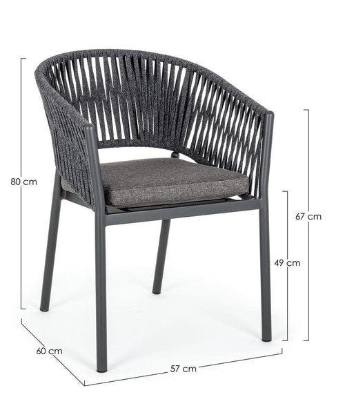 Bizzotto Sedia da giardino Florencia WG21 Antracite