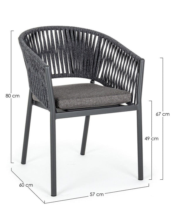 Bizzotto Sedia da giardino Florencia WG21 Antracite