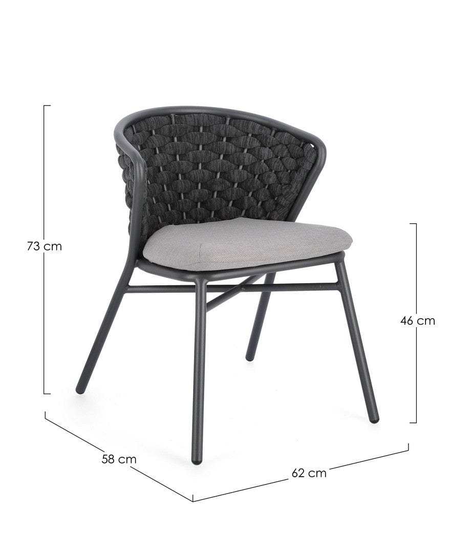 Bizzotto Sedia da giardino Harlow QS22 Antracite