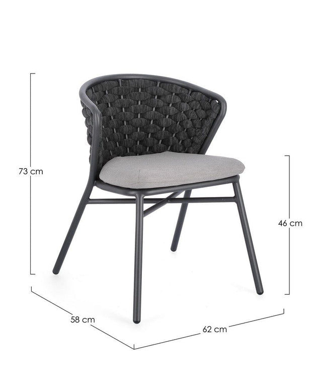 Bizzotto Sedia da giardino Harlow QS22 Antracite