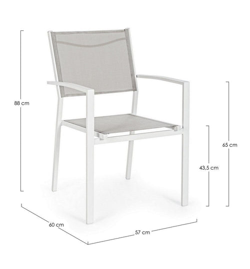 Bizzotto Sedia da giardino Hilde Bianco