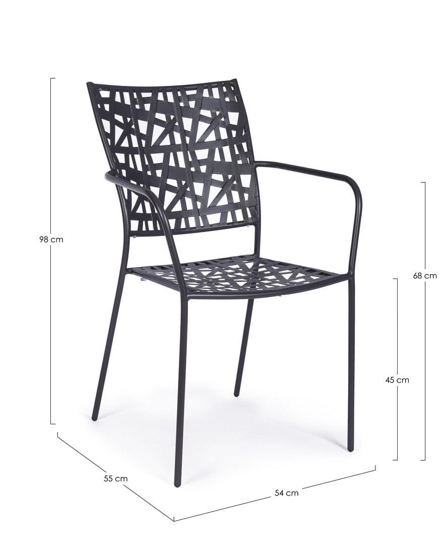 Bizzotto Sedia da giardino Kelsie Antracite