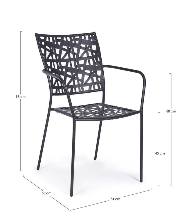 Bizzotto Sedia da giardino Kelsie Antracite