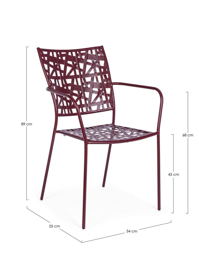 Bizzotto Sedia da giardino Kelsie Borgogna