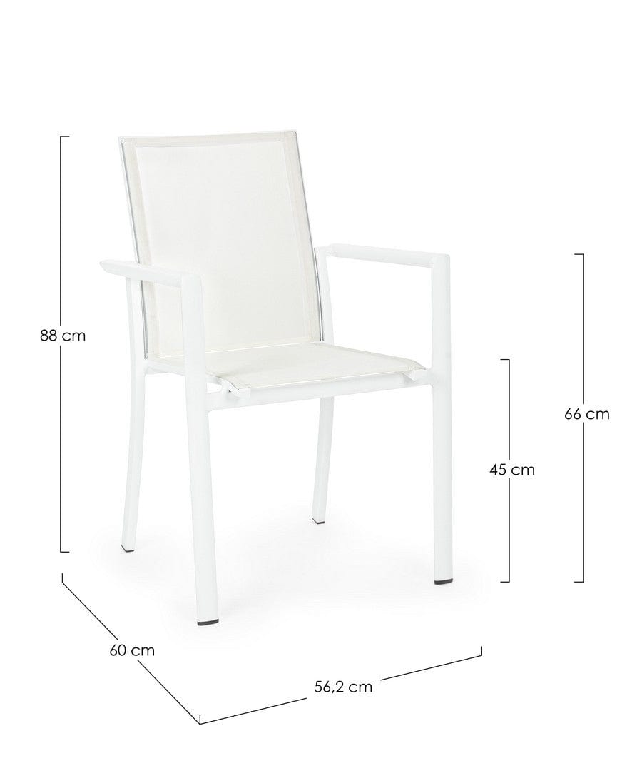 Bizzotto Sedia da giardino Konnor CX21 Bianco