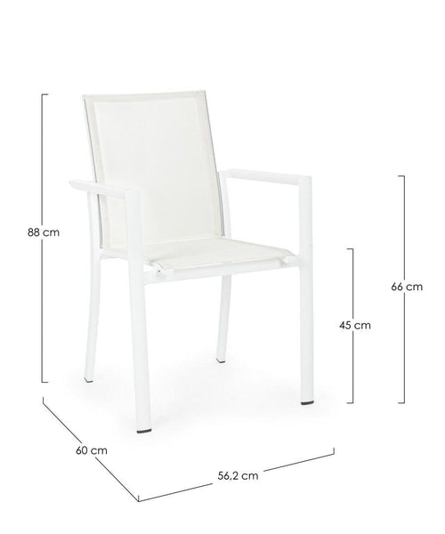 Bizzotto Sedia da giardino Konnor CX21 Bianco