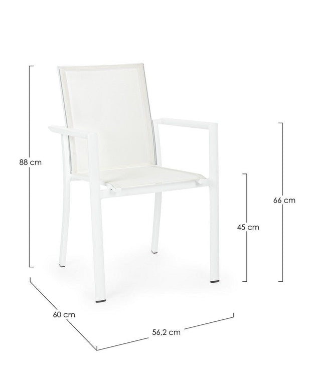 Bizzotto Sedia da giardino Konnor CX21 Bianco