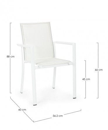 Bizzotto Sedia da giardino Konnor CX21 Bianco