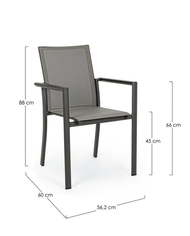 Bizzotto Sedia da giardino Konnor CX23 Antracite