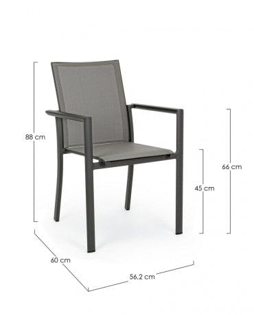 Bizzotto Sedia da giardino Konnor CX23 Antracite