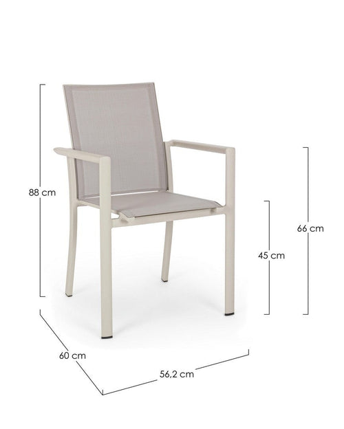 Bizzotto Sedia da giardino Konnor W-Arm Cappuccino