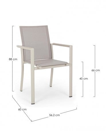 Bizzotto Sedia da giardino Konnor W-Arm Cappuccino