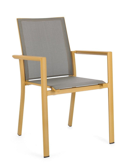 Bizzotto Sedia da giardino Konnor W-Arm Giallo