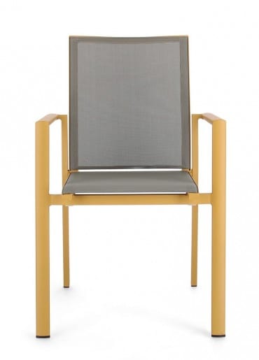 Bizzotto Sedia da giardino Konnor W-Arm Giallo