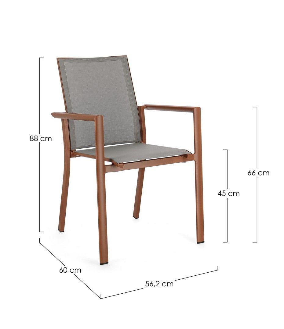 Bizzotto Sedia da giardino Konnor W-Arm Ruggine
