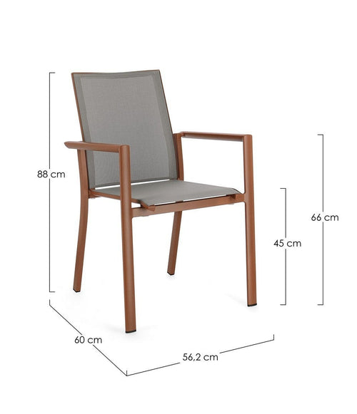 Bizzotto Sedia da giardino Konnor W-Arm Ruggine