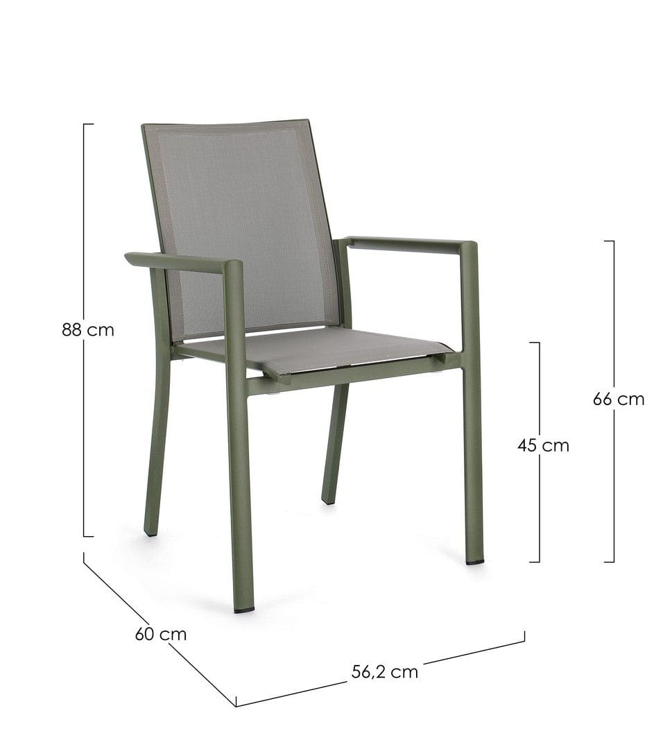 Bizzotto Sedia da giardino Konnor W-Arm Verde