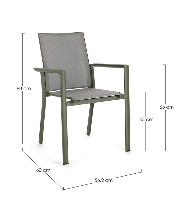 Bizzotto Sedia da giardino Konnor W-Arm Verde