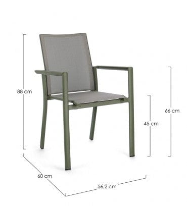 Bizzotto Sedia da giardino Konnor W-Arm Verde