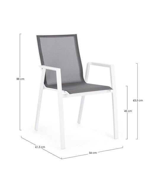 Bizzotto Sedia da giardino Krion Bianco